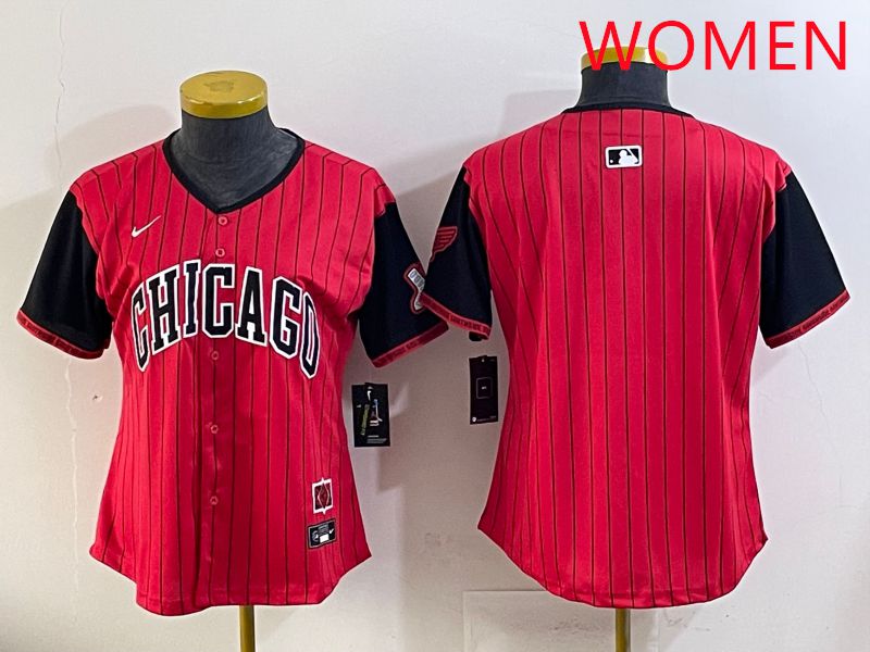 Women Chicago White Sox Blank Red Stripe Joint Name Nike 2025 MLB Jersey style 1->arizona diamondback->MLB Jersey